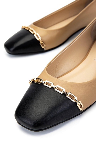  Tamer Tanca Kadın Hakiki Deri Bej Babet Ayakkabı