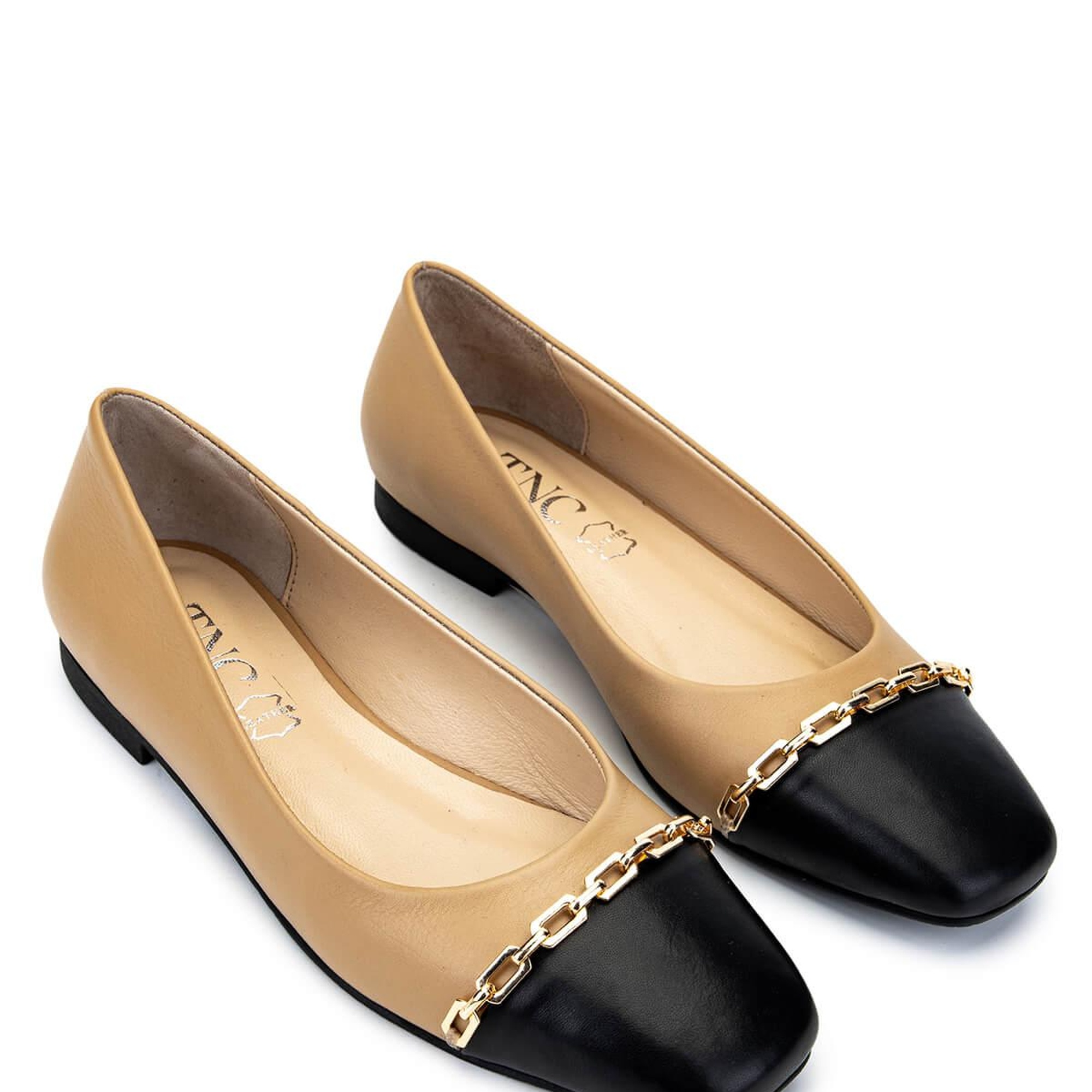 Tamer Tanca Kadın Hakiki Deri Bej Babet Ayakkabı