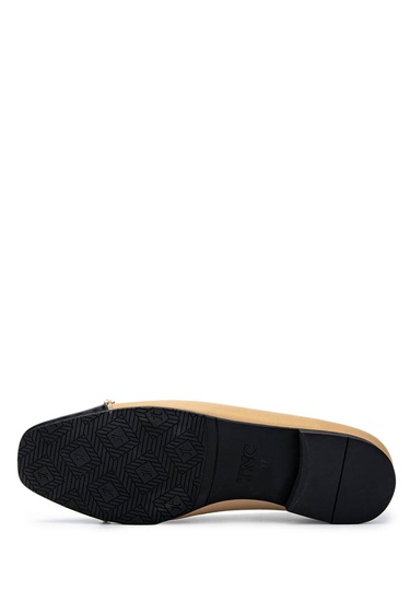  Tamer Tanca Kadın Hakiki Deri Bej Babet Ayakkabı