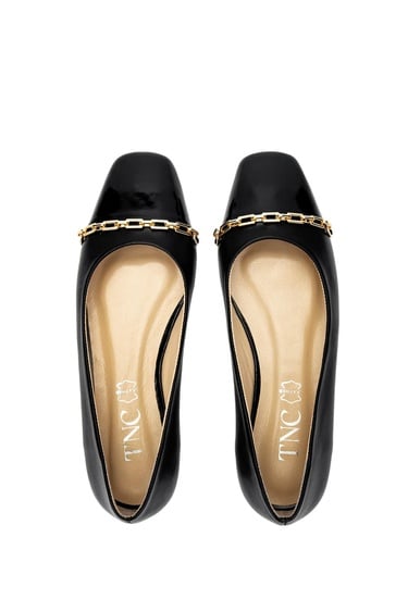  Tamer Tanca Kadın Hakiki Deri Siyah Babet Ayakkabı