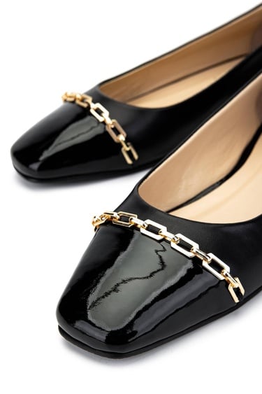  Tamer Tanca Kadın Hakiki Deri Siyah Babet Ayakkabı