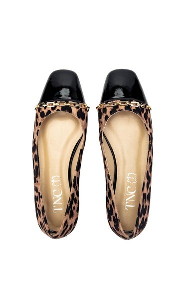  Tamer Tanca Kadın Hakiki Deri Leopar Babet Ayakkabı