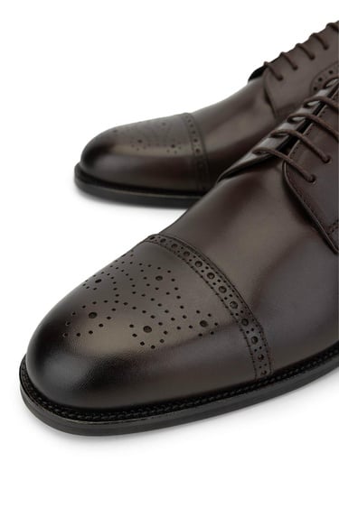  Tamer Tanca Erkek Hakiki Deri Kahverengi Klasik Ayakkabı