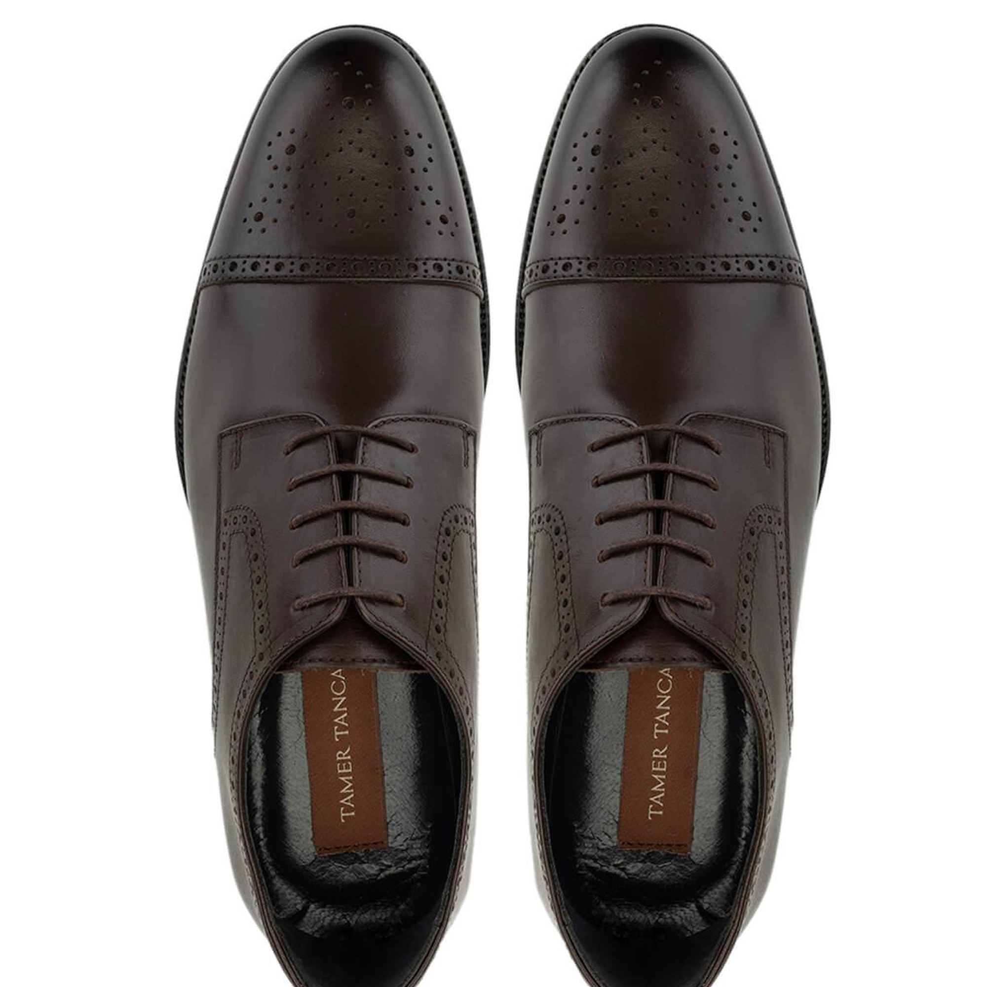 Tamer Tanca Erkek Hakiki Deri Kahverengi Klasik Ayakkabı