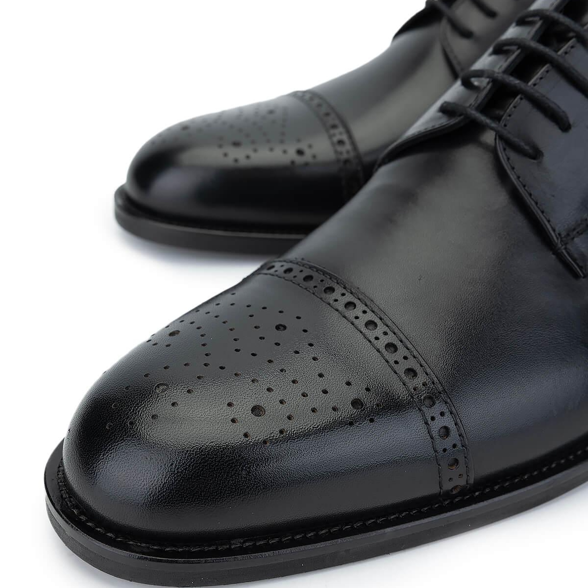 Tamer Tanca Erkek Hakiki Deri Siyah Klasik Ayakkabı