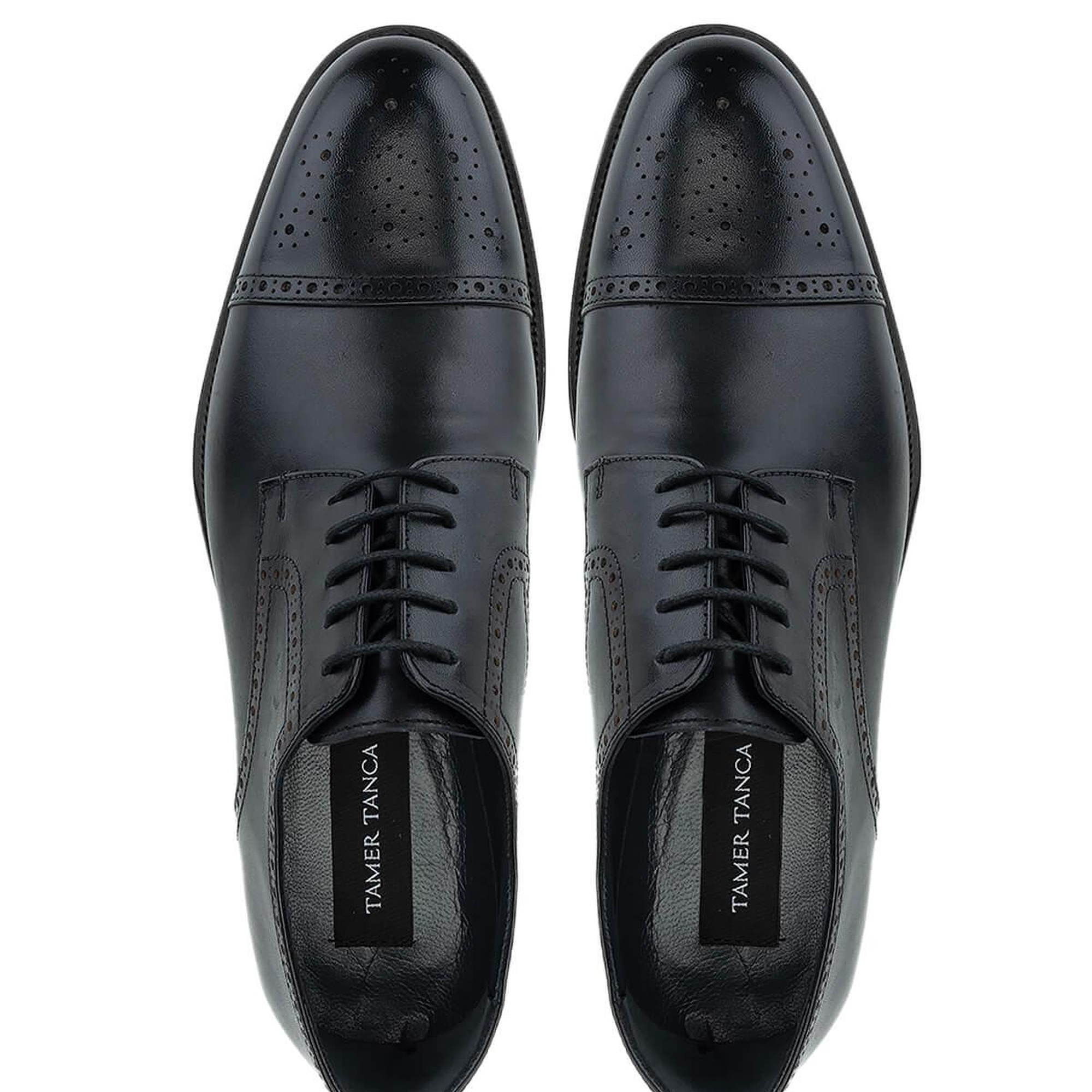 Tamer Tanca Erkek Hakiki Deri Siyah Klasik Ayakkabı