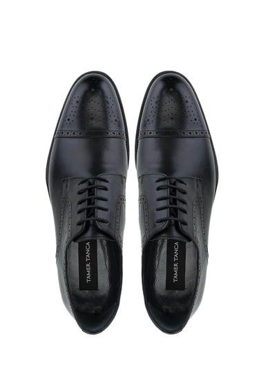  Tamer Tanca Erkek Hakiki Deri Siyah Klasik Ayakkabı