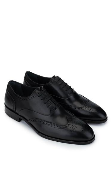  Tamer Tanca Erkek Hakiki Deri Siyah Klasik Ayakkabı