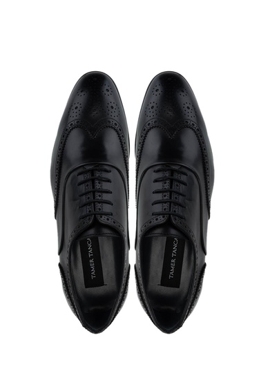  Tamer Tanca Erkek Hakiki Deri Siyah Klasik Ayakkabı