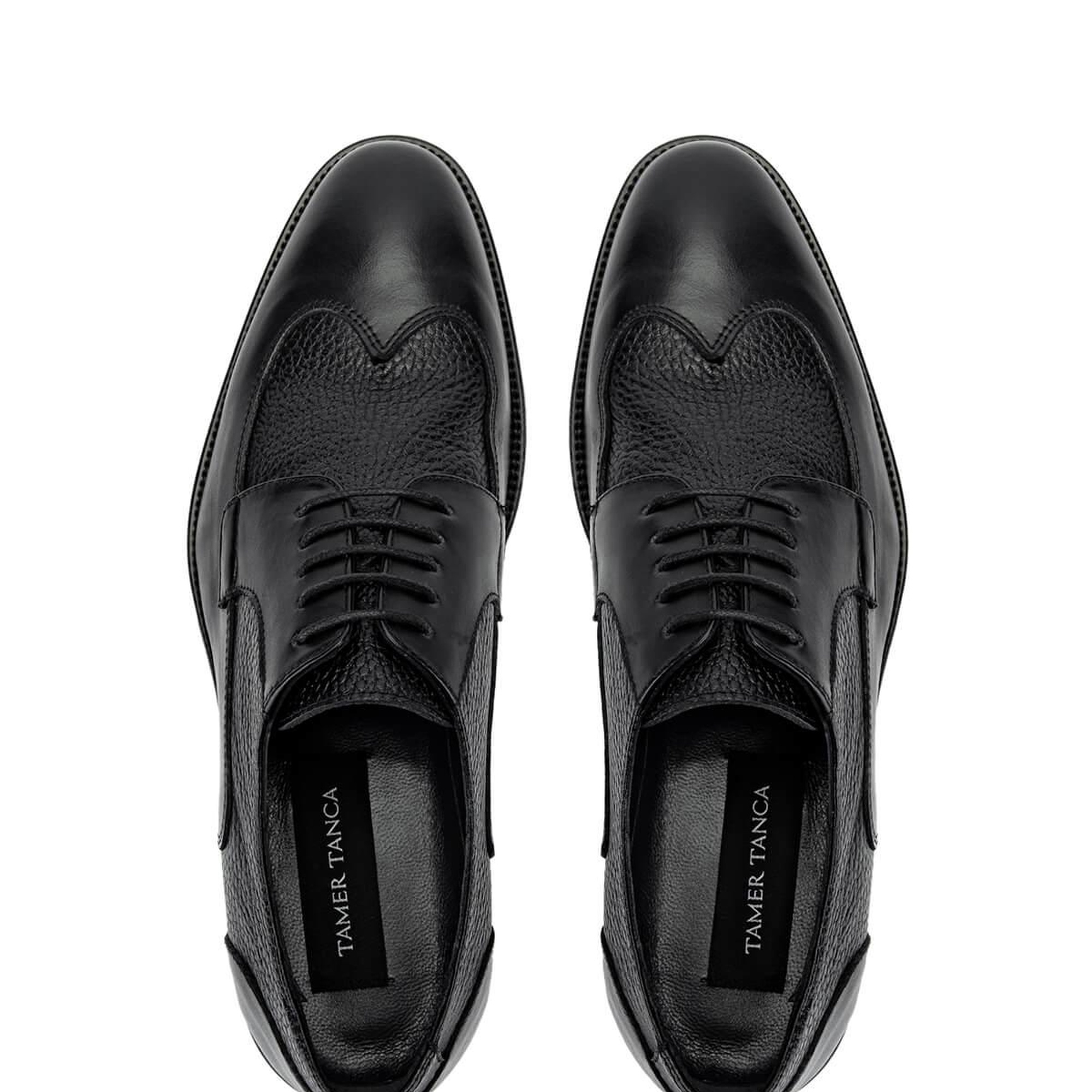 Tamer Tanca Erkek Hakiki Deri Siyah Klasik Ayakkabı