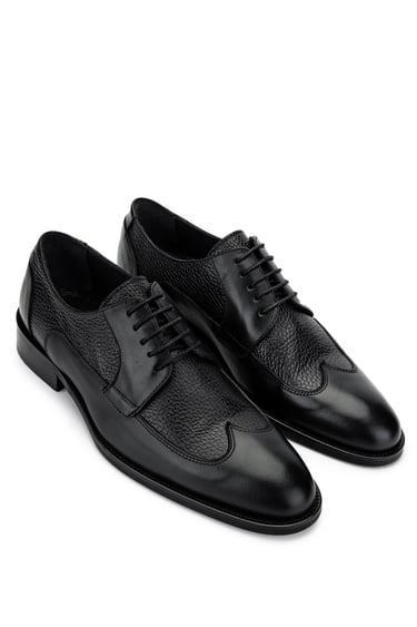  Tamer Tanca Erkek Hakiki Deri Siyah Klasik Ayakkabı