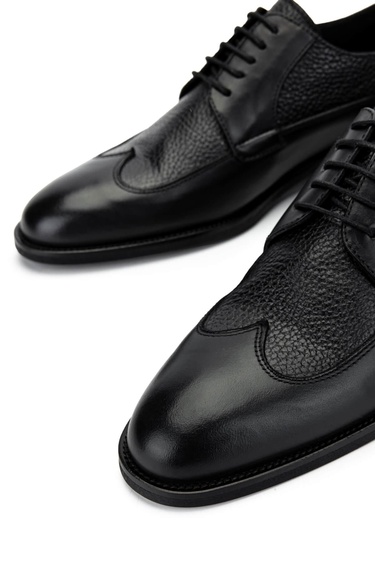  Tamer Tanca Erkek Hakiki Deri Siyah Klasik Ayakkabı