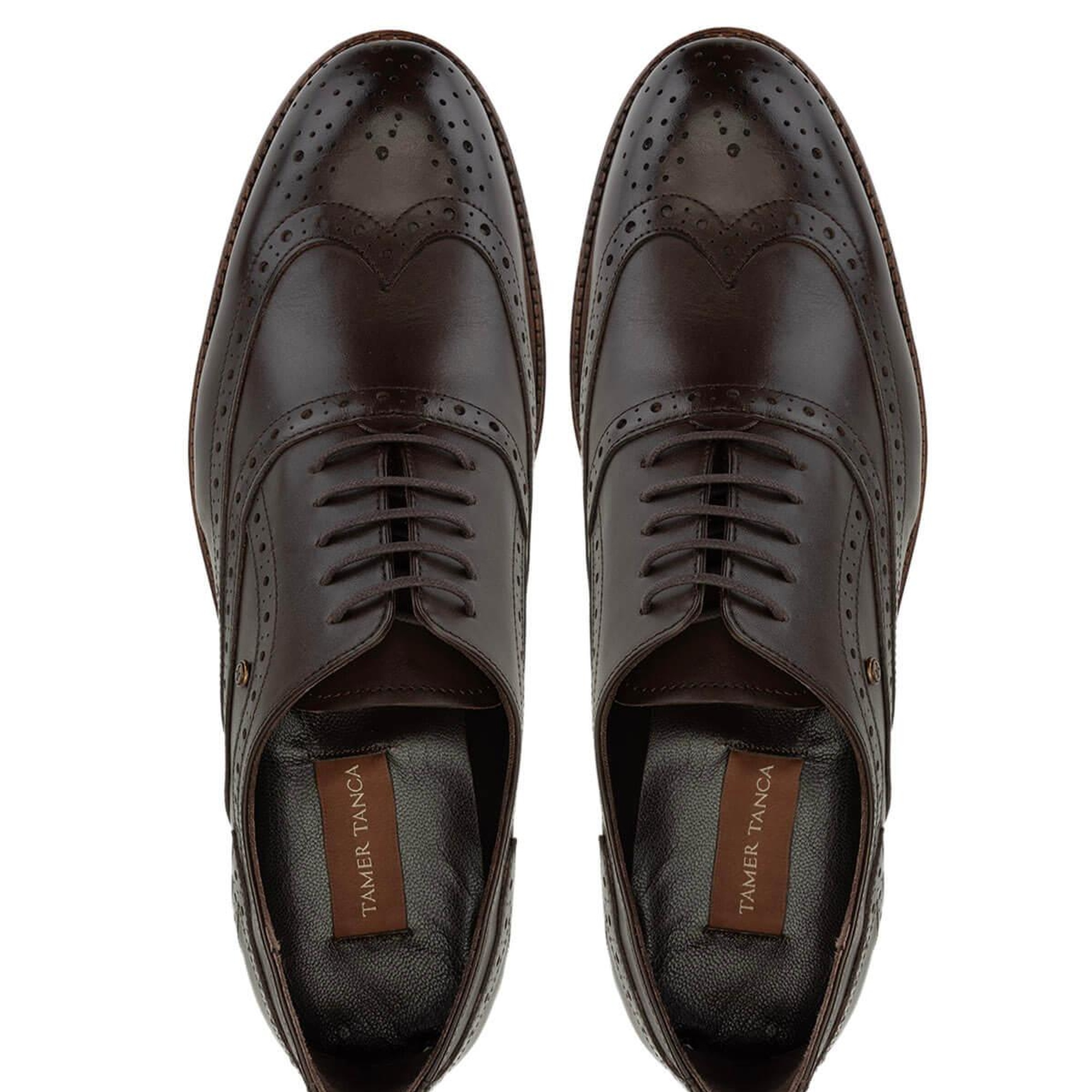 Tamer Tanca Erkek Hakiki Deri Kahverengi Klasik Ayakkabı