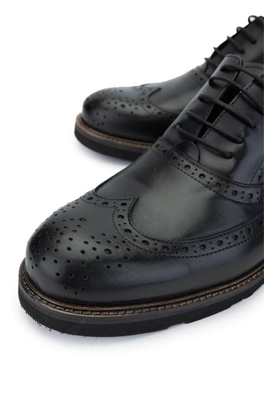  Tamer Tanca Erkek Hakiki Deri Siyah Deri Klasik Ayakkabı