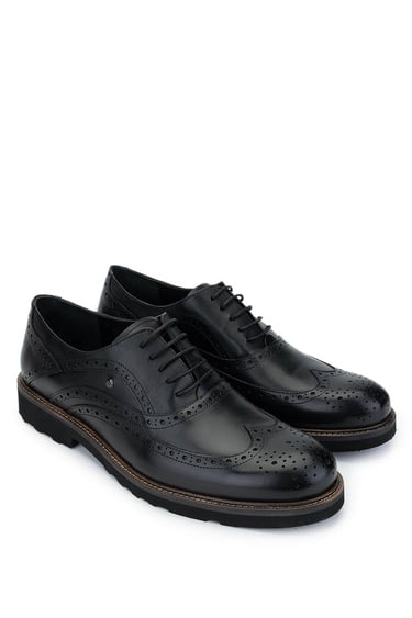  Tamer Tanca Erkek Hakiki Deri Siyah Deri Klasik Ayakkabı