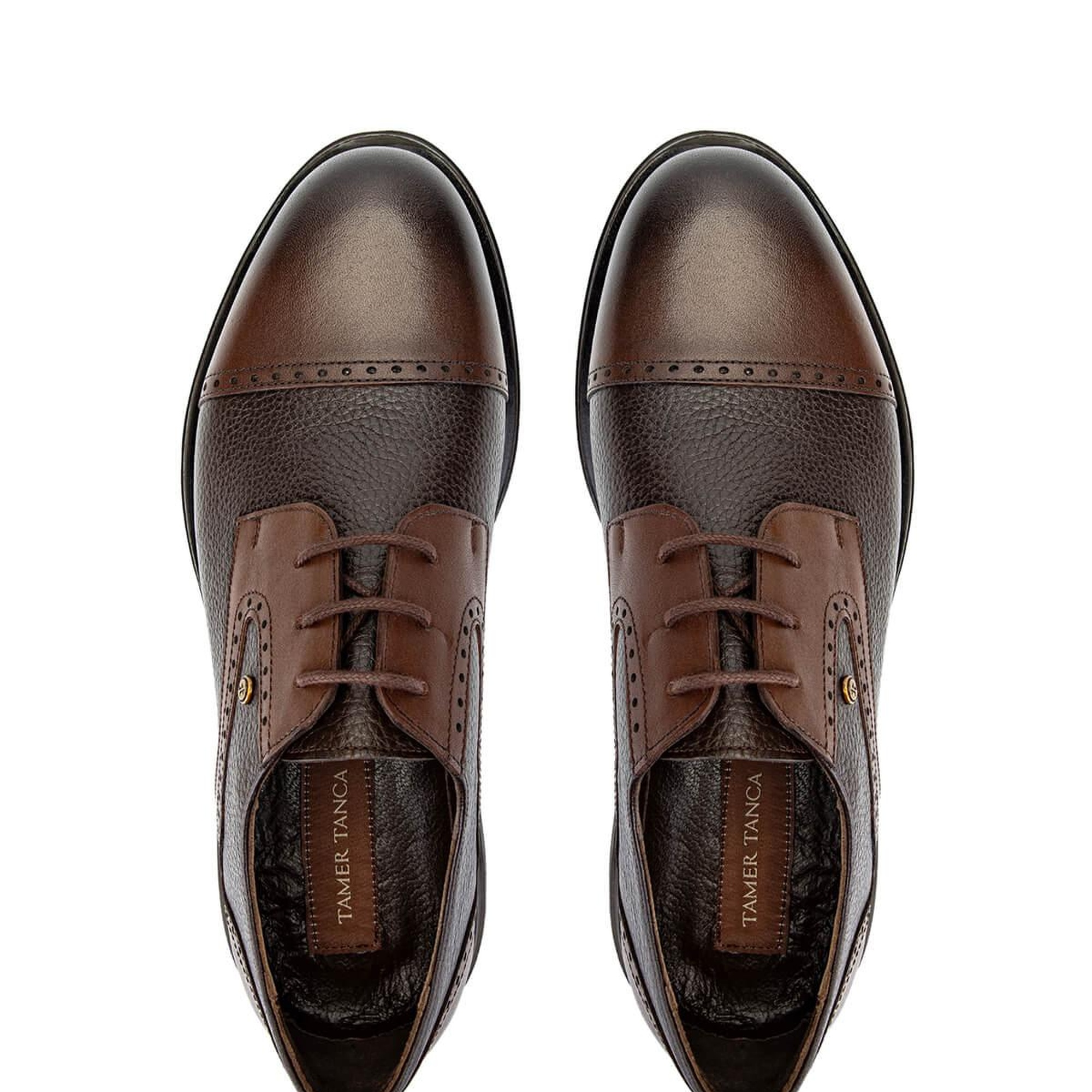 Tamer Tanca Erkek Hakiki Deri Kahverengi Klasik Ayakkabı