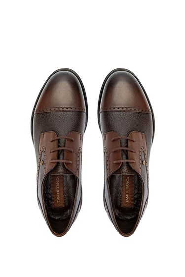  Tamer Tanca Erkek Hakiki Deri Kahverengi Klasik Ayakkabı