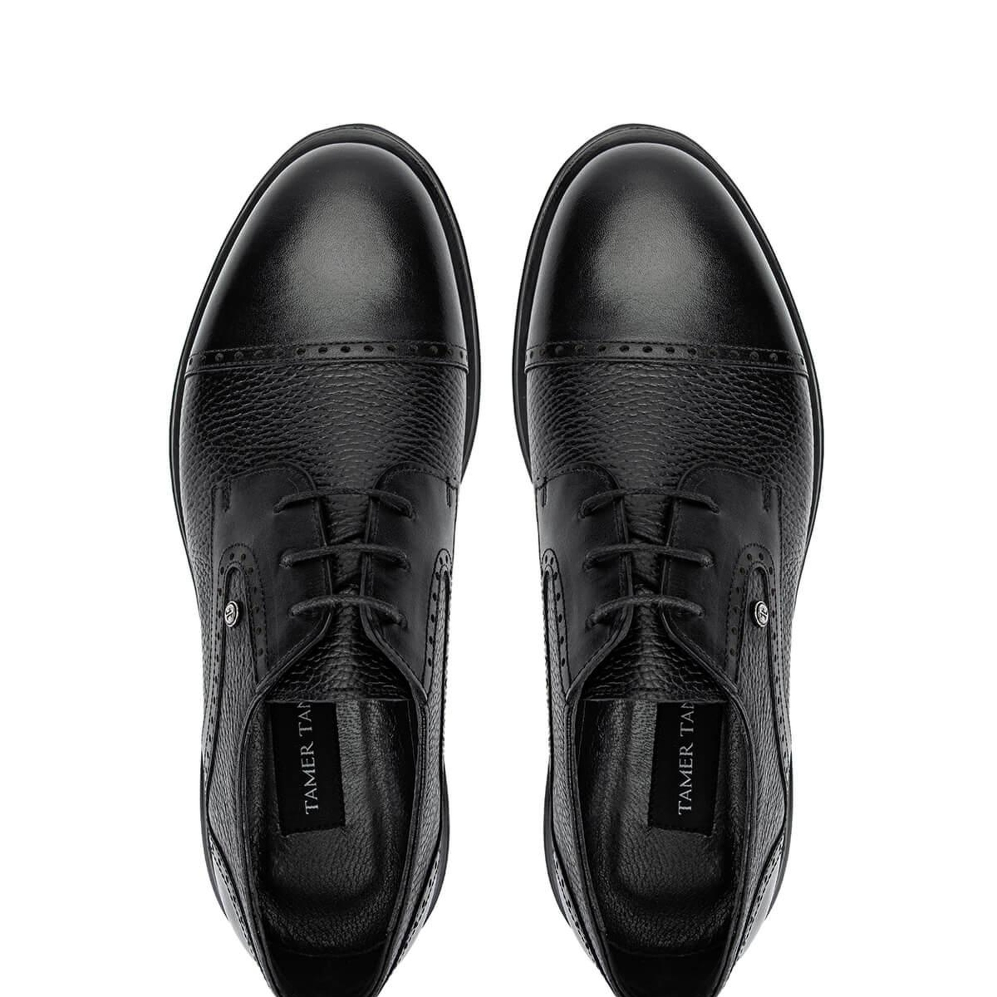 Tamer Tanca Erkek Hakiki Deri Siyah Klasik Ayakkabı
