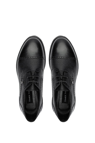 Tamer Tanca Erkek Hakiki Deri Siyah Klasik Ayakkabı