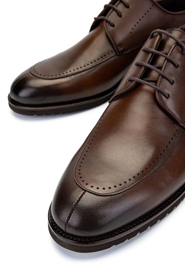  Tamer Tanca Erkek Hakiki Deri Kahverengi Klasik Ayakkabı