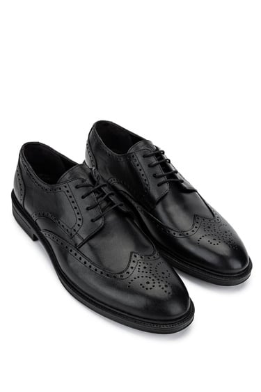  Tamer Tanca Erkek Hakiki Deri Siyah Klasik Ayakkabı