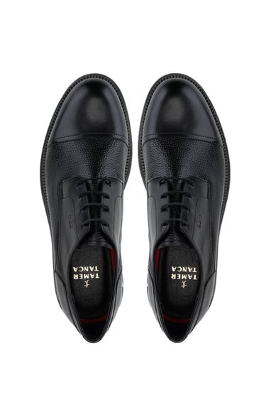  Tamer Tanca Erkek Hakiki Deri Siyah Klasik Ayakkabı