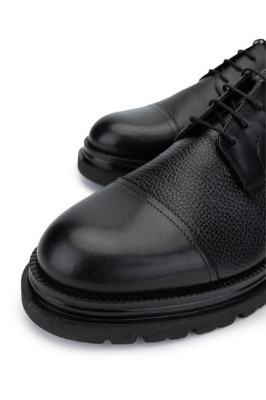  Tamer Tanca Erkek Hakiki Deri Siyah Klasik Ayakkabı