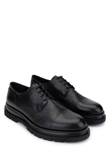  Tamer Tanca Erkek Hakiki Deri Siyah Klasik Ayakkabı