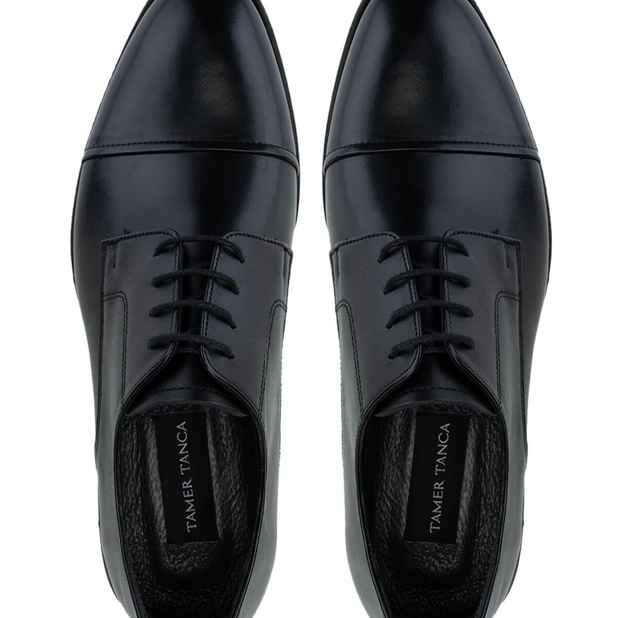 Tamer Tanca Erkek Hakiki Deri Siyah Klasik Ayakkabı