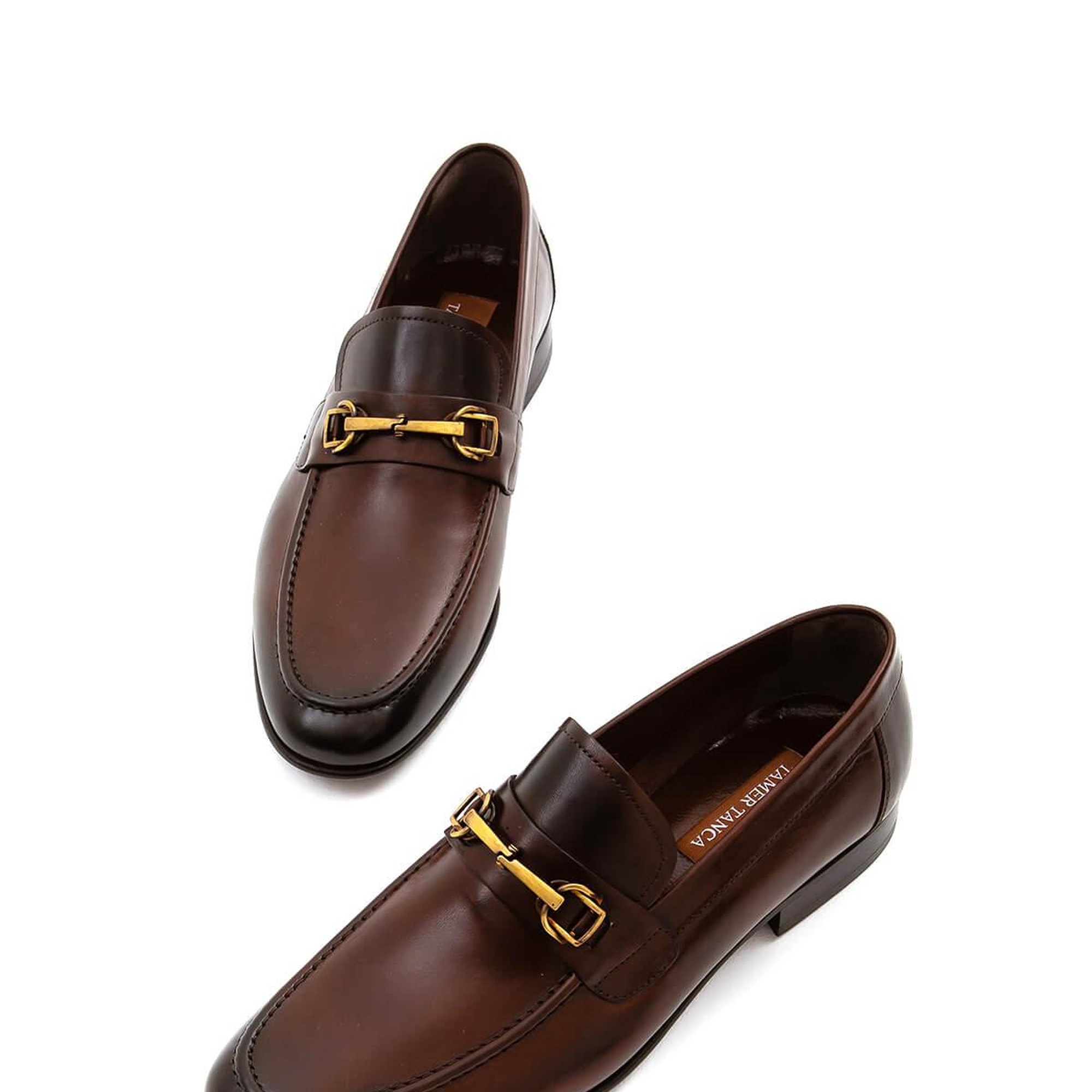 Tamer Tanca Erkek Hakiki Deri Kahverengi Makosen Ayakkabı