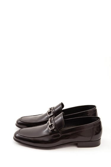  Tamer Tanca Erkek Hakiki Deri Siyah Açma Makosen Ayakkabı