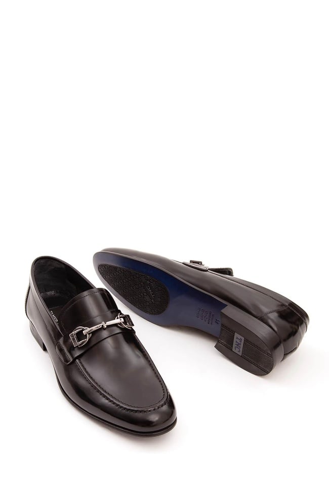  Tamer Tanca Erkek Hakiki Deri Siyah Açma Makosen Ayakkabı