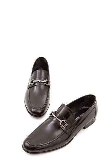  Tamer Tanca Erkek Hakiki Deri Siyah Açma Makosen Ayakkabı