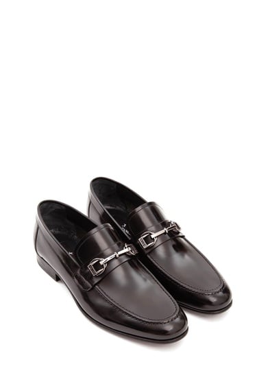  Tamer Tanca Erkek Hakiki Deri Siyah Açma Makosen Ayakkabı