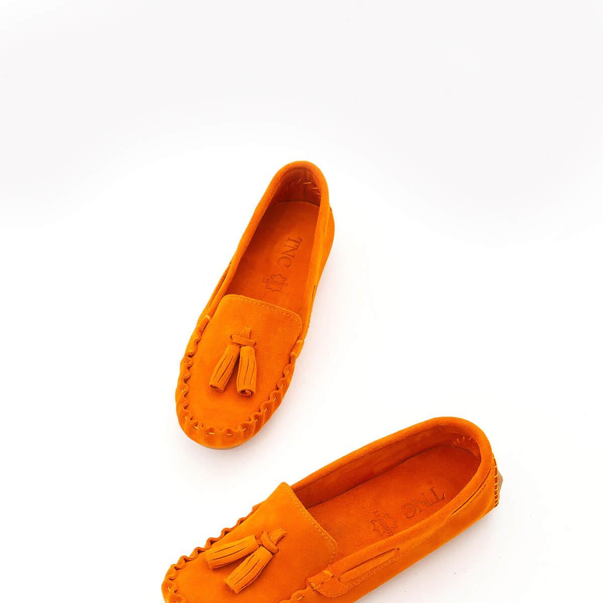 Tamer Tanca Kadın Hakiki Deri Turuncu Driver Ayakkabı