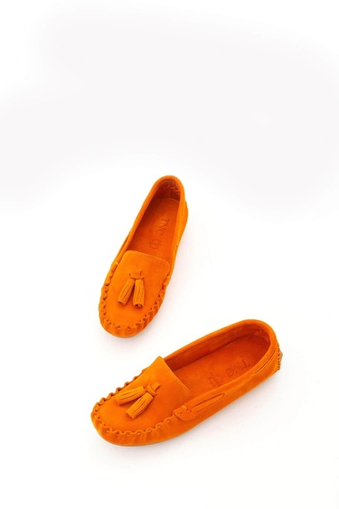  Tamer Tanca Kadın Hakiki Deri Turuncu Driver Ayakkabı
