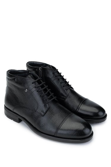  Tamer Tanca Erkek Hakiki Deri Siyah Deri Klasik Bot