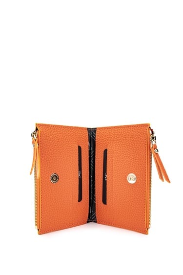  Tamer Tanca Kadın Vegan Turuncu Cüzdan Cuzdan
