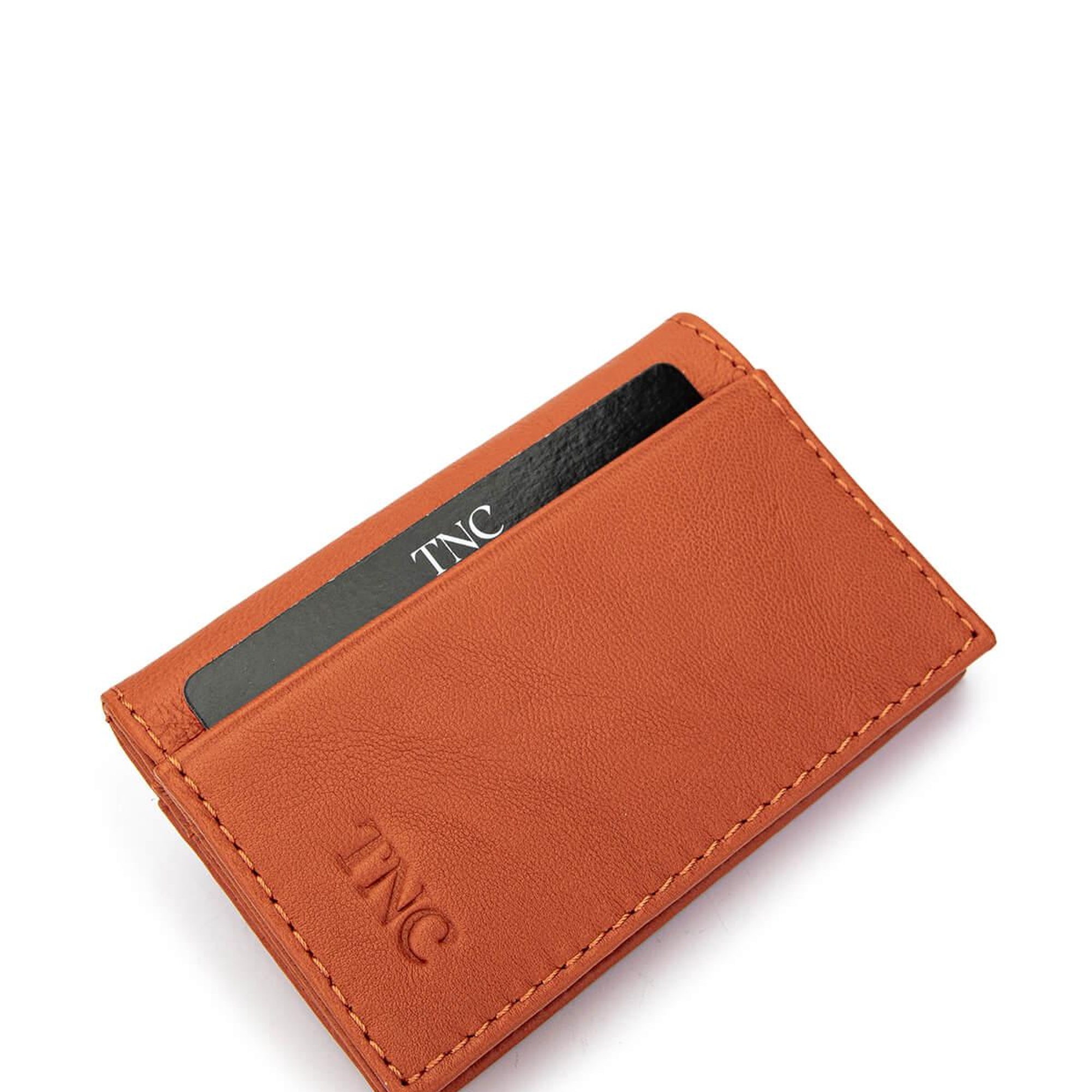 Tamer Tanca Unisex Hakiki Deri Turuncu Kartlık