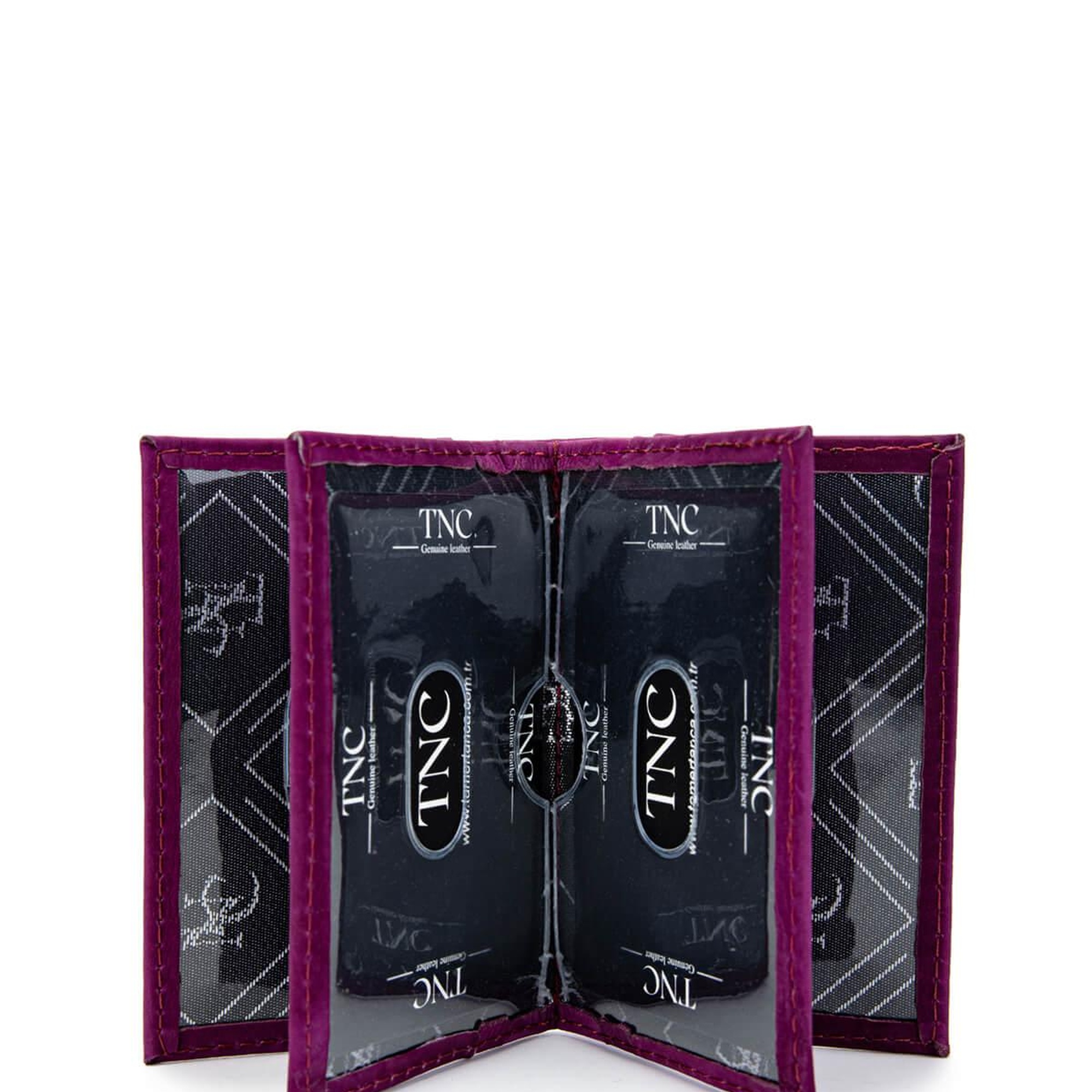 Tamer Tanca Unisex Hakiki Deri Mürdüm Kartlık