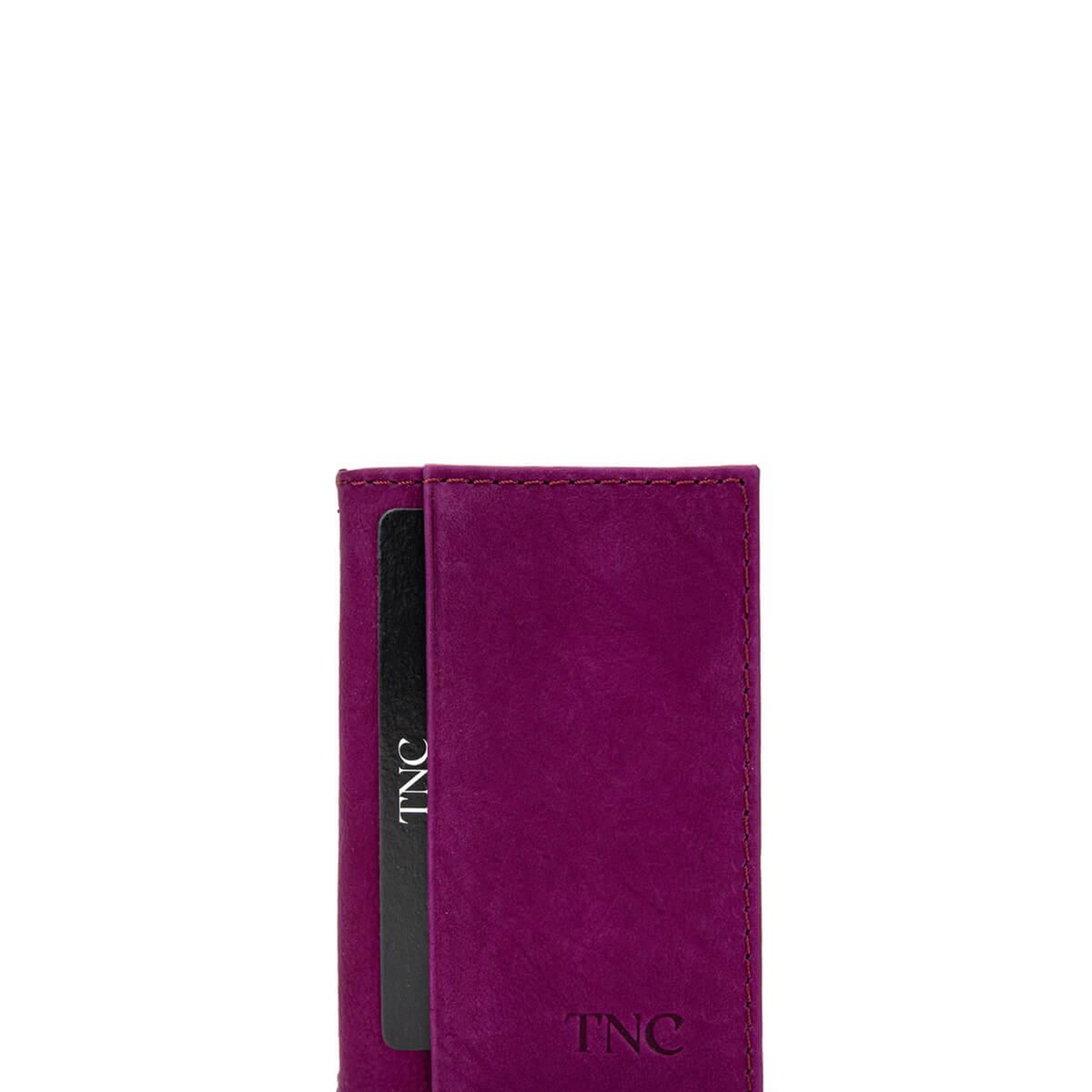 Tamer Tanca Unisex Hakiki Deri Mürdüm Kartlık