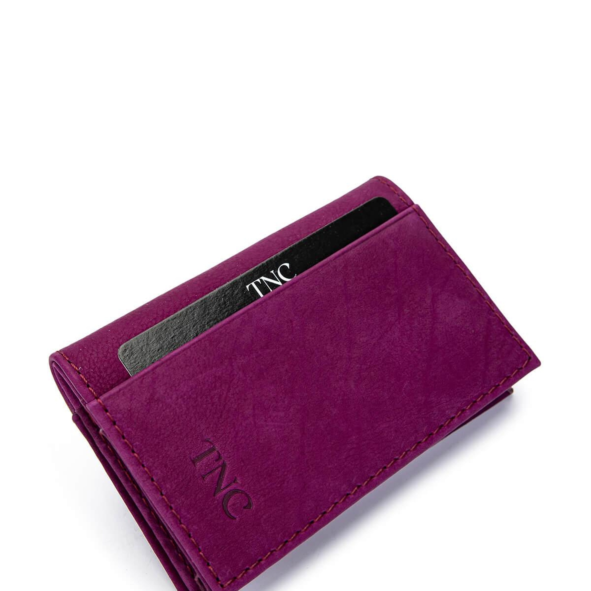 Tamer Tanca Unisex Hakiki Deri Mürdüm Kartlık