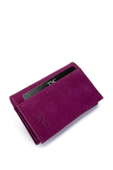  Tamer Tanca Unisex Hakiki Deri Mürdüm Kartlık