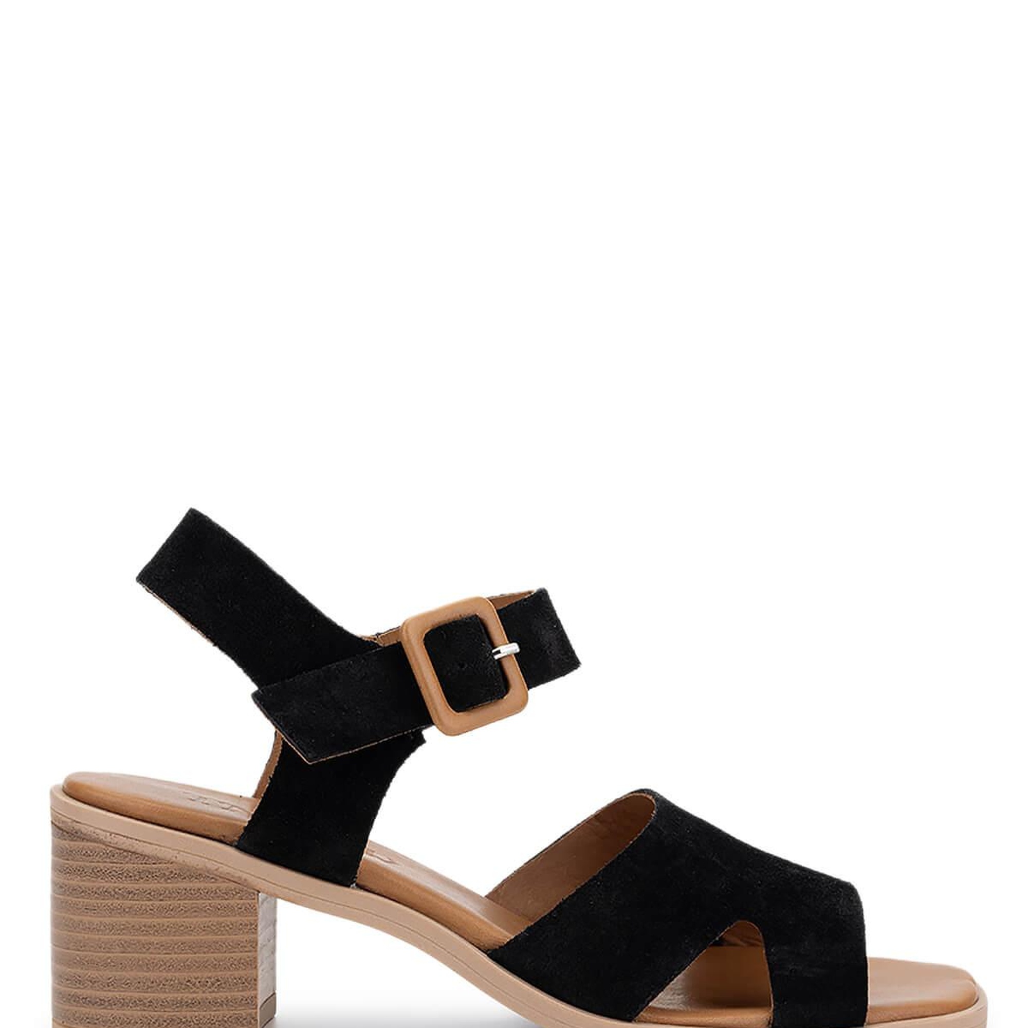 Tamer Tanca Kadın Hakiki Deri Siyah Süet Topuklu Sandalet