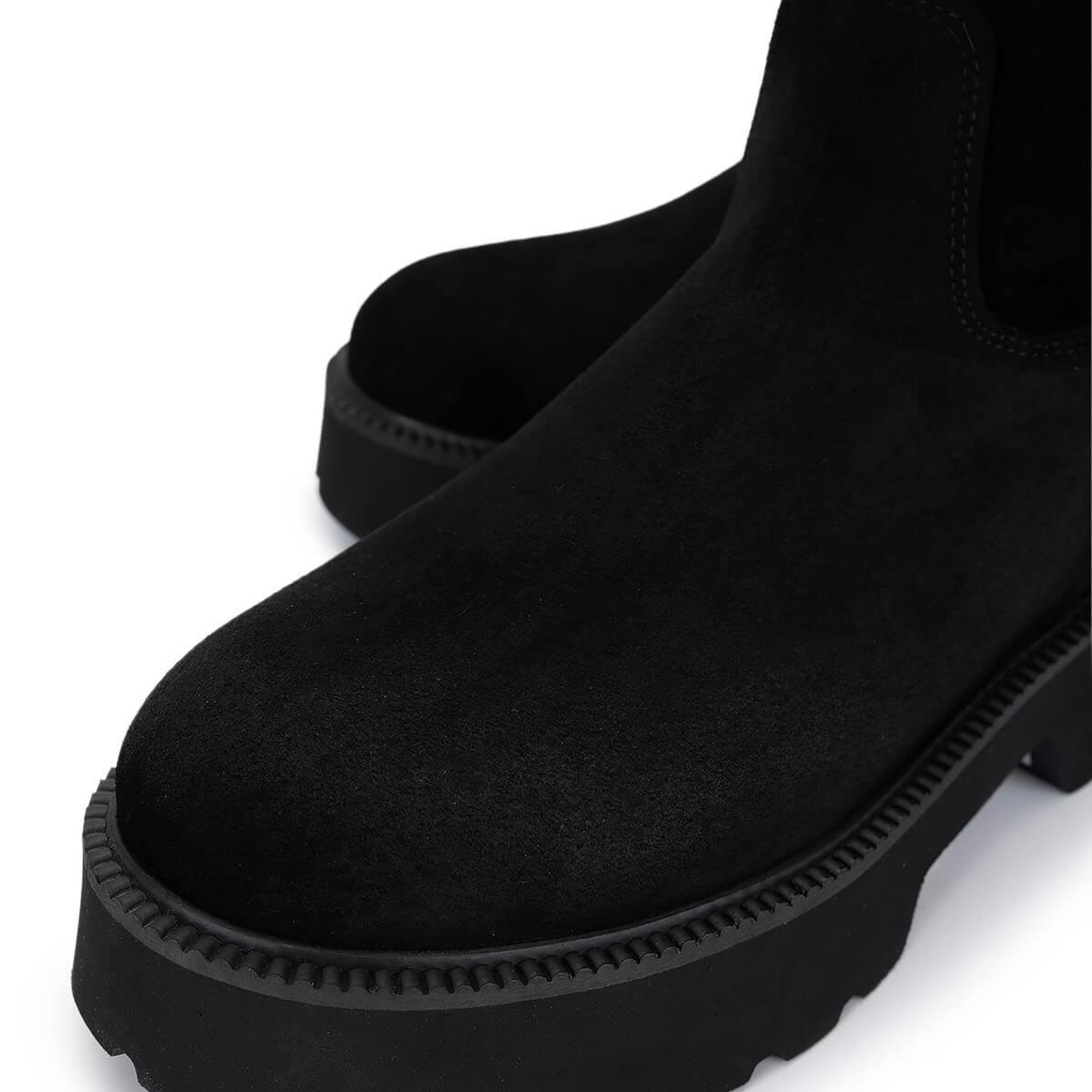 Tamer Tanca Kadın Hakiki Deri Siyah Süet Topuklu Bot