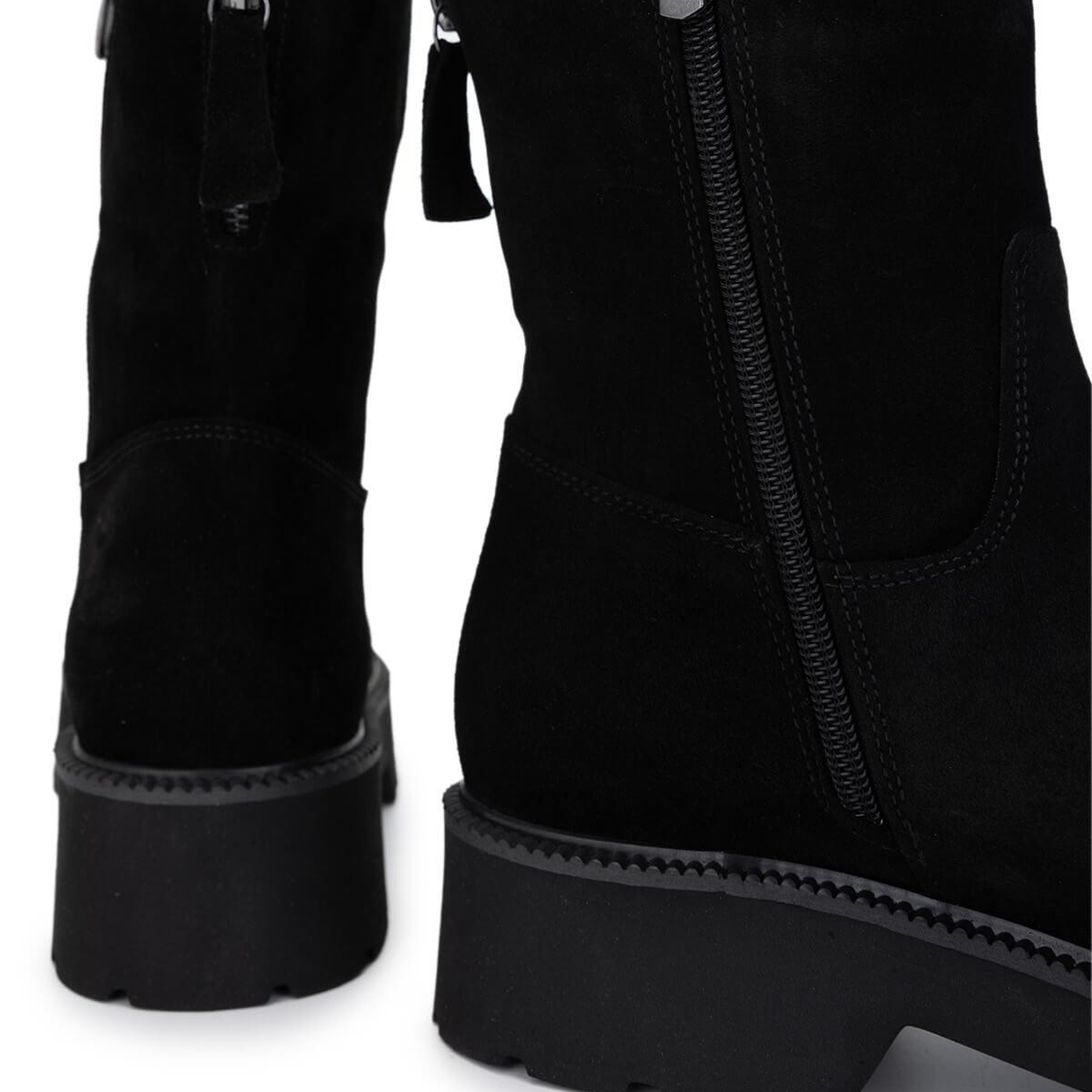 Tamer Tanca Kadın Hakiki Deri Siyah Süet Topuklu Bot