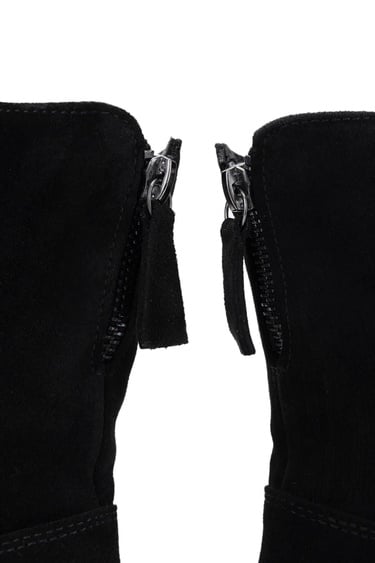  Tamer Tanca Kadın Hakiki Deri Siyah Süet Topuklu Bot