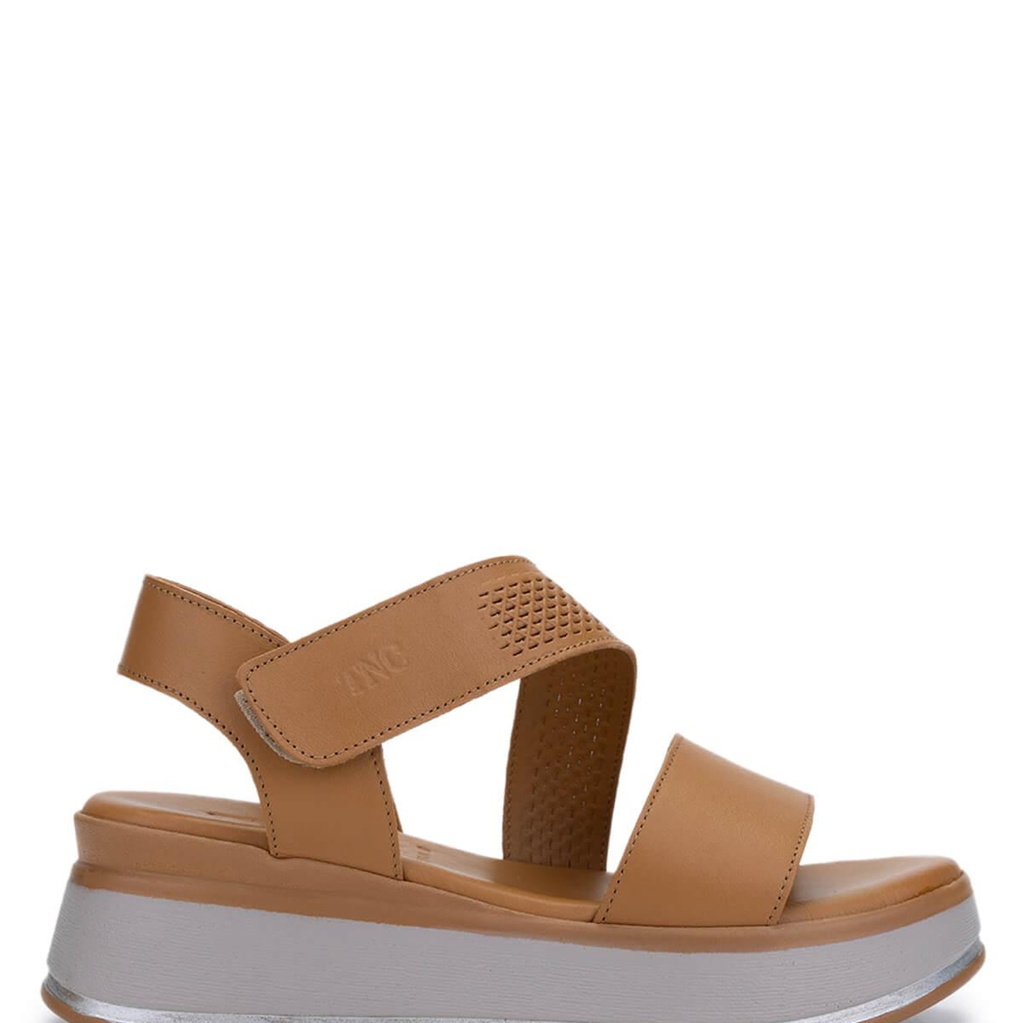 Tamer Tanca Kadın Hakiki Deri Taba Topuklu Sandalet