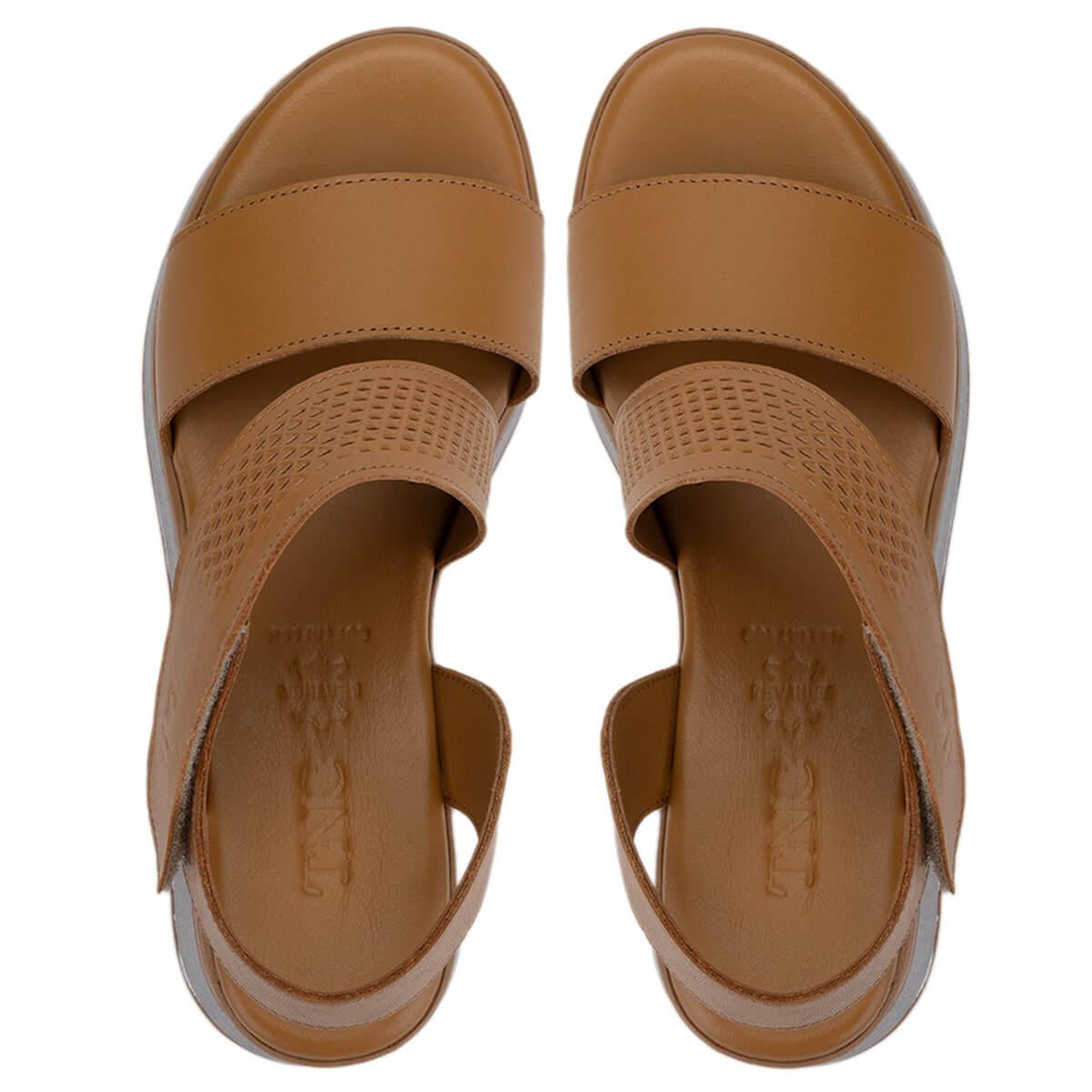 Tamer Tanca Kadın Hakiki Deri Taba Topuklu Sandalet