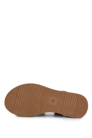  Tamer Tanca Kadın Hakiki Deri Taba Topuklu Sandalet